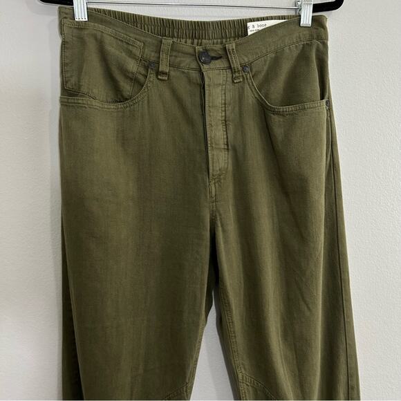Rag & Bone Womens Denim Joggers Size 29 Olive Green High Rise Button Fly Tapered - Picture 2 of 9
